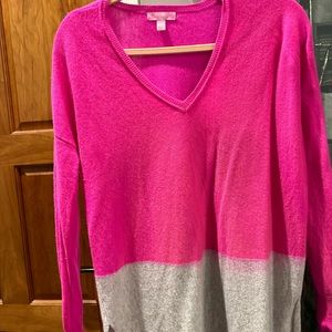 Lilly Pulitzer | Pink/Grey Cashmere Fringe Sweater |Gray/Pink | Size: XS/Small